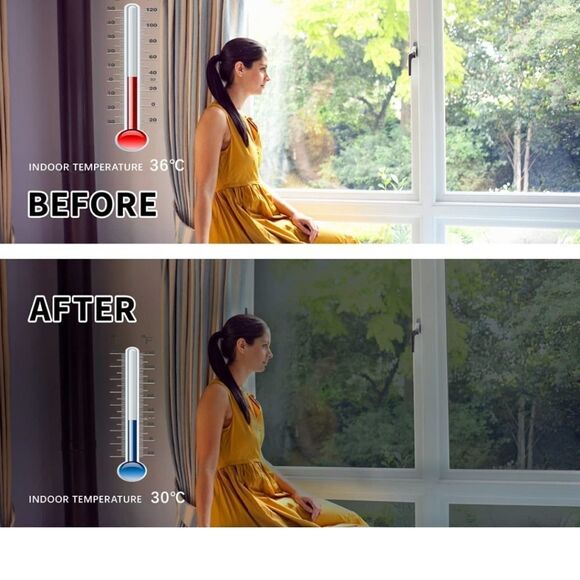 TWO ROLLS Window Daytime Privacy Window Film Helps Save Energy $$ - Picture 8 of 13